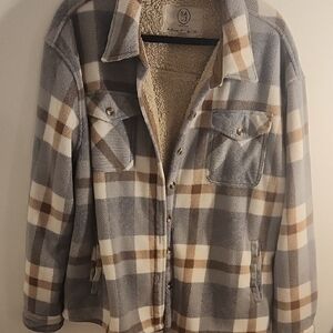 Plaid Sherpa-Lined Jacket